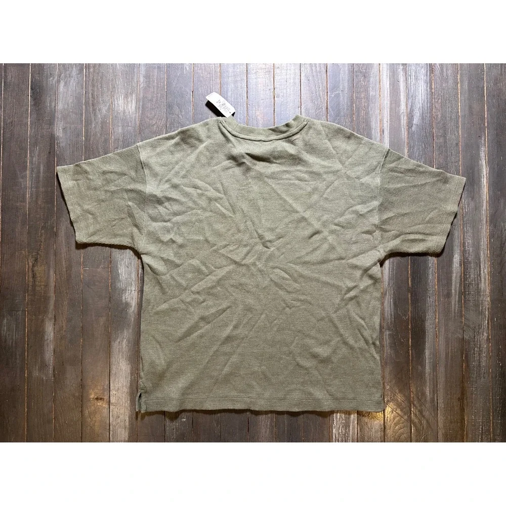 Gap Kids Olive Green Waffle Knit Short Sleeve T-Shirt Thermal Top